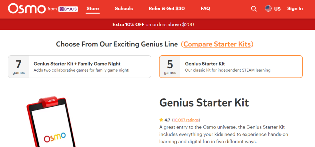 Osmo genius main page