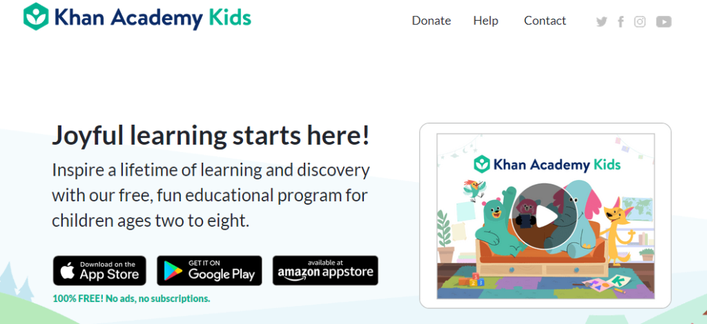 Khan Academy website homepage 